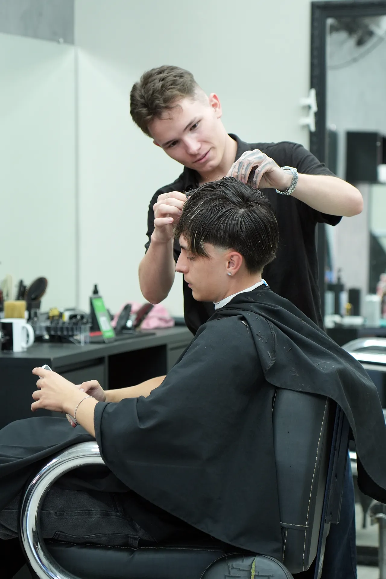 Atendimento na Barbearia XV